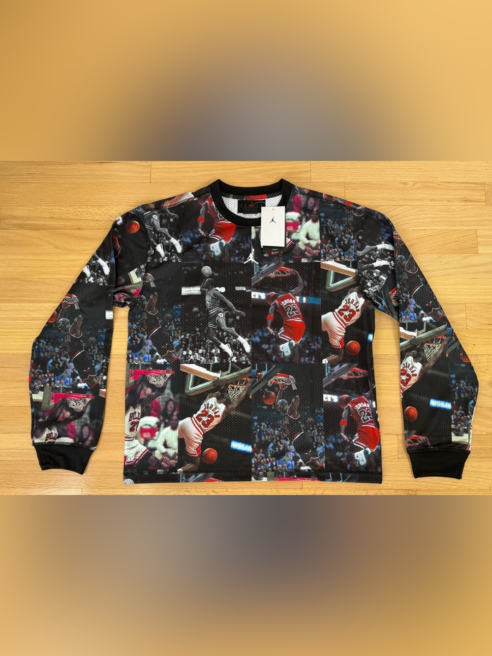 Nike Jordan Men’s Loose Fit All Over Flight Printed Jersey T-Shirt Black NWT S